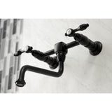 Tudor Double-Handle 2-Hole Wall Mount Bathroom Faucet