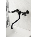 Tudor Double-Handle 2-Hole Wall Mount Bathroom Faucet