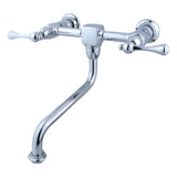 Heritage Double-Handle 2-Hole Wall Mount Bathroom Faucet