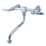 Heritage Double-Handle 2-Hole Wall Mount Bathroom Faucet