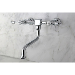 Tudor Double-Handle 2-Hole Wall Mount Bathroom Faucet