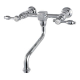 Tudor Double-Handle 2-Hole Wall Mount Bathroom Faucet