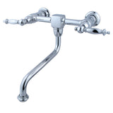 Heritage Double-Handle 2-Hole Wall Mount Bathroom Faucet