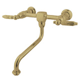 Heritage Double-Handle 2-Hole Wall Mount Bathroom Faucet