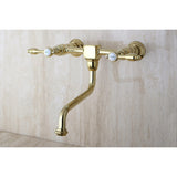 Tudor Double-Handle 2-Hole Wall Mount Bathroom Faucet