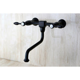 Tudor Double-Handle 2-Hole Wall Mount Bathroom Faucet