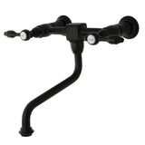 Tudor Double-Handle 2-Hole Wall Mount Bathroom Faucet