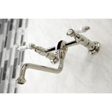 Bel-Air Double-Handle 2-Hole Wall Mount Bathroom Faucet