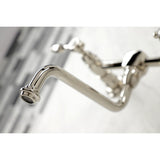 Tudor Double-Handle 2-Hole Wall Mount Bathroom Faucet