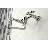 Tudor Double-Handle 2-Hole Wall Mount Bathroom Faucet