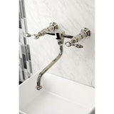 Tudor Double-Handle 2-Hole Wall Mount Bathroom Faucet