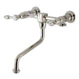 Tudor Double-Handle 2-Hole Wall Mount Bathroom Faucet