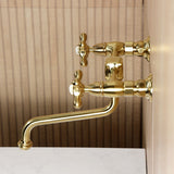 Heritage Two-Handle 2-Hole Wall Mount Bathroom Faucet