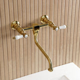 Bel-Air Double-Handle 2-Hole Wall Mount Bathroom Faucet