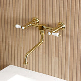 Bel-Air Double-Handle 2-Hole Wall Mount Bathroom Faucet