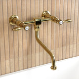 Tudor Double-Handle 2-Hole Wall Mount Bathroom Faucet