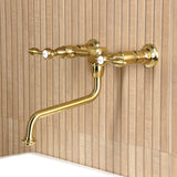 Tudor Double-Handle 2-Hole Wall Mount Bathroom Faucet