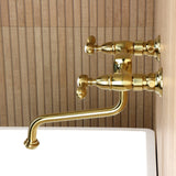 Tudor Double-Handle 2-Hole Wall Mount Bathroom Faucet