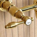 Tudor Double-Handle 2-Hole Wall Mount Bathroom Faucet