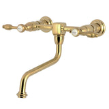 Tudor Double-Handle 2-Hole Wall Mount Bathroom Faucet