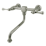 Heritage Double-Handle 2-Hole Wall Mount Bathroom Faucet