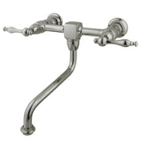 Heritage Double-Handle 2-Hole Wall Mount Bathroom Faucet