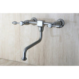 Tudor Double-Handle 2-Hole Wall Mount Bathroom Faucet