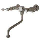 Tudor Double-Handle 2-Hole Wall Mount Bathroom Faucet