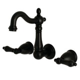 Heritage Double-Handle 3-Hole Wall Mount Bathroom Faucet