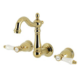 Bel-Air Double-Handle 3-Hole Wall Mount Bathroom Faucet