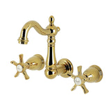 Hamilton Double-Handle 3-Hole Wall Mount Bathroom Faucet