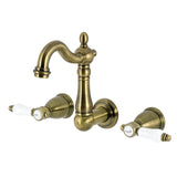 Bel-Air Double-Handle 3-Hole Wall Mount Bathroom Faucet