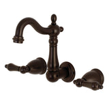 Heritage Double-Handle 3-Hole Wall Mount Bathroom Faucet