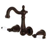 Heritage Double-Handle 3-Hole Wall Mount Bathroom Faucet