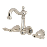 Heritage Double-Handle 3-Hole Wall Mount Bathroom Faucet