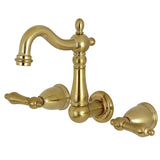 Heritage Double-Handle 3-Hole Wall Mount Bathroom Faucet