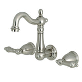 Heritage Double-Handle 3-Hole Wall Mount Bathroom Faucet