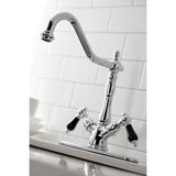 Duchess Two-Handle 2-or-4 Hole Kitchen Faucet with Deck Plate and Brass Sprayer