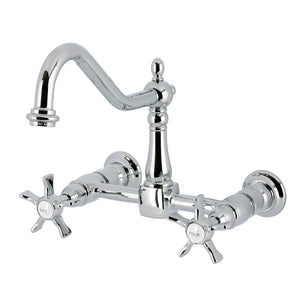 Hamilton Double-Handle 2-Hole Wall-Mount Bridge Kitchen Faucet