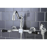 Duchess Two-Handle 2-Hole Wall Mount Bridge Kitchen Faucet with Brass Sprayer