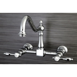 Tudor Two-Handle 2-Hole Wall Mount Bridge Kitchen Faucet