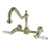 Bel-Air Double-Handle 2-Hole Wall-Mount Bridge Kitchen Faucet