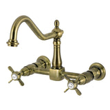 Essex Double-Handle 2-Hole Wall-Mount Bridge Kitchen Faucet