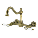 Bel-Air Double-Handle 2-Hole Wall-Mount Bridge Kitchen Faucet