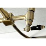 Duchess Two-Handle 2-Hole Wall Mount Bridge Kitchen Faucet with Brass Sprayer