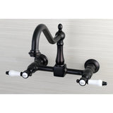 Bel-Air Double-Handle 2-Hole Wall-Mount Bridge Kitchen Faucet