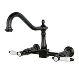 Bel-Air Double-Handle 2-Hole Wall-Mount Bridge Kitchen Faucet