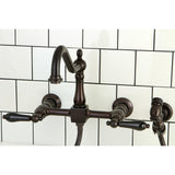 Duchess Two-Handle 2-Hole Wall Mount Bridge Kitchen Faucet with Brass Sprayer