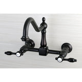 Tudor Two-Handle 2-Hole Wall Mount Bridge Kitchen Faucet