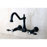 Tudor Two-Handle 2-Hole Wall Mount Bridge Kitchen Faucet